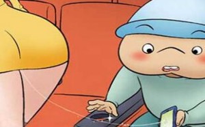 男子用手机偷拍美女短裙下身 邪恶漫画